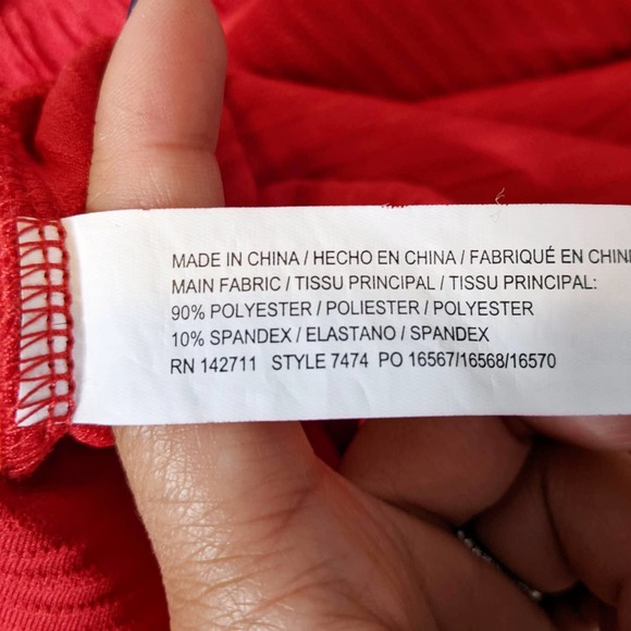 ELOQUII • Red Ribbed Drop Shoulder Easy Dress 1X - Picture 5 of 10